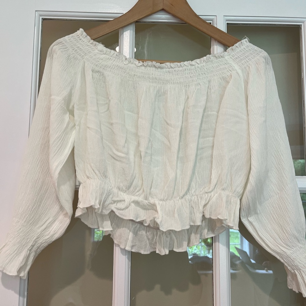 Source Unknown Cream Off-Shoulder Blouse
